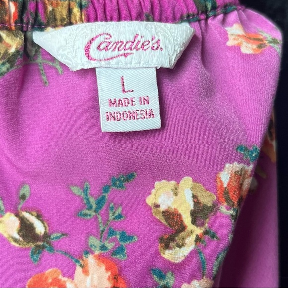 Candie's Vibrant Floral Camisole in Pink - Picture 7 of 9